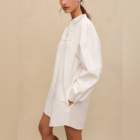 Maje ~ Rever Cotton Button Front Dress - Picture 4 of 11